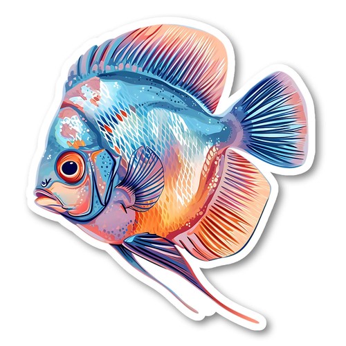 Tropical discus fish adesivo - discus,